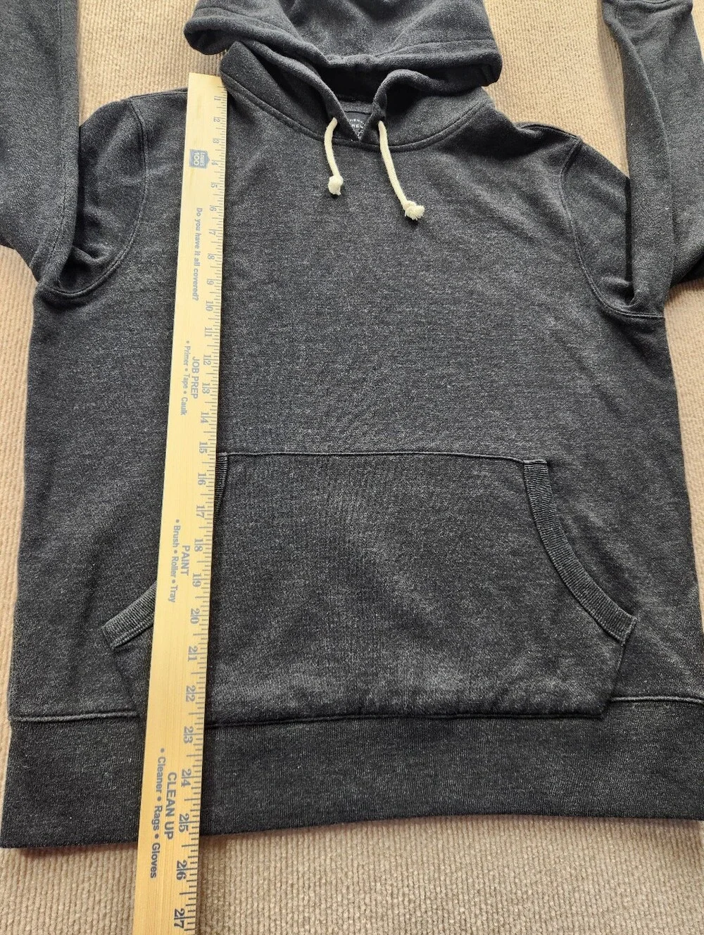 J.CREW Vintage Fleece Men's M Gray Solid Fleece Pullover Hoodie Pockets